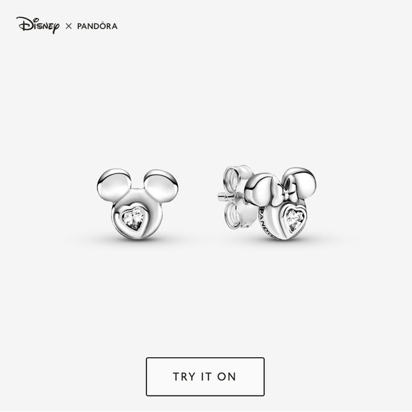Pandora Jewelry - EUC Disney Mickey Mouse & Minnie Mouse Silhouette Stud Earrings